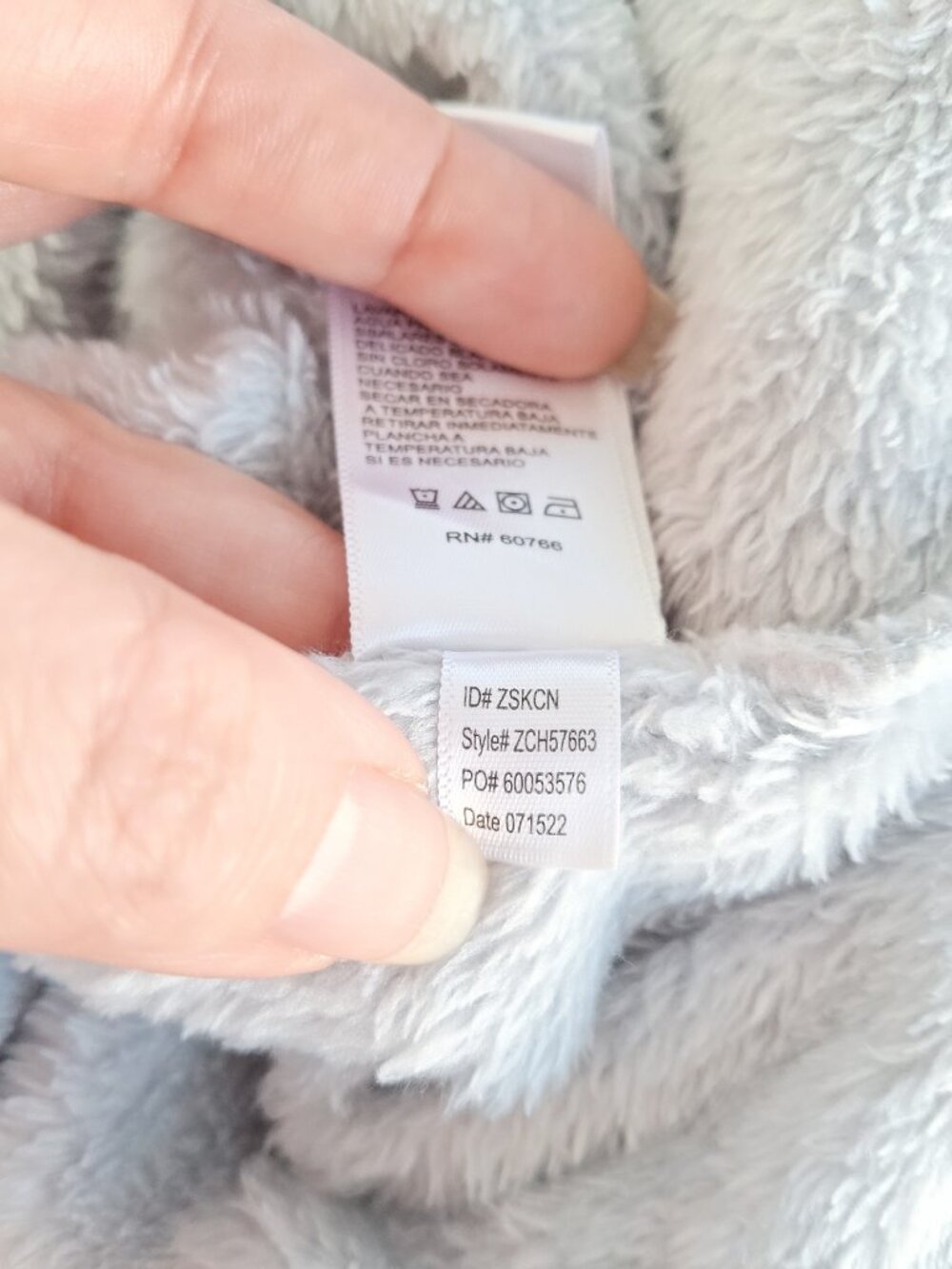 Carole Hochman ZCH57663 XL Blue Gray Plush Faux Fur Trim Long Robe Cozy Luxury - Picture 5 of 7